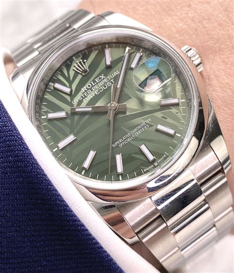 datejust 36 rolex green